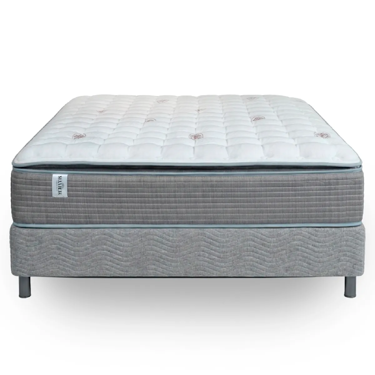 Colchón Senator de Maybed con pillow top acolchado y base gris